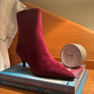 JCrew NWT oxblood suede ankle boots 9